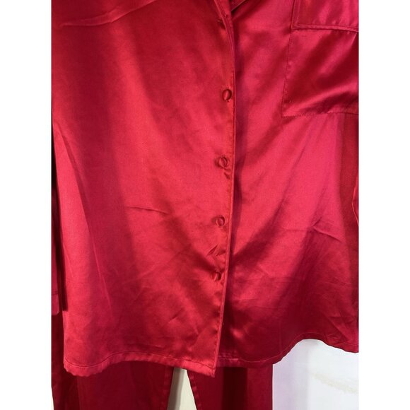 Vintage Y2K Victorias Secret Soft Satin Flowy Pajamas Pants Shirt Set - Picture 3 of 11
